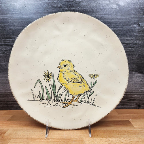 Spring Chick Plate Dinner Decorative Embossed Chickadee 10.5