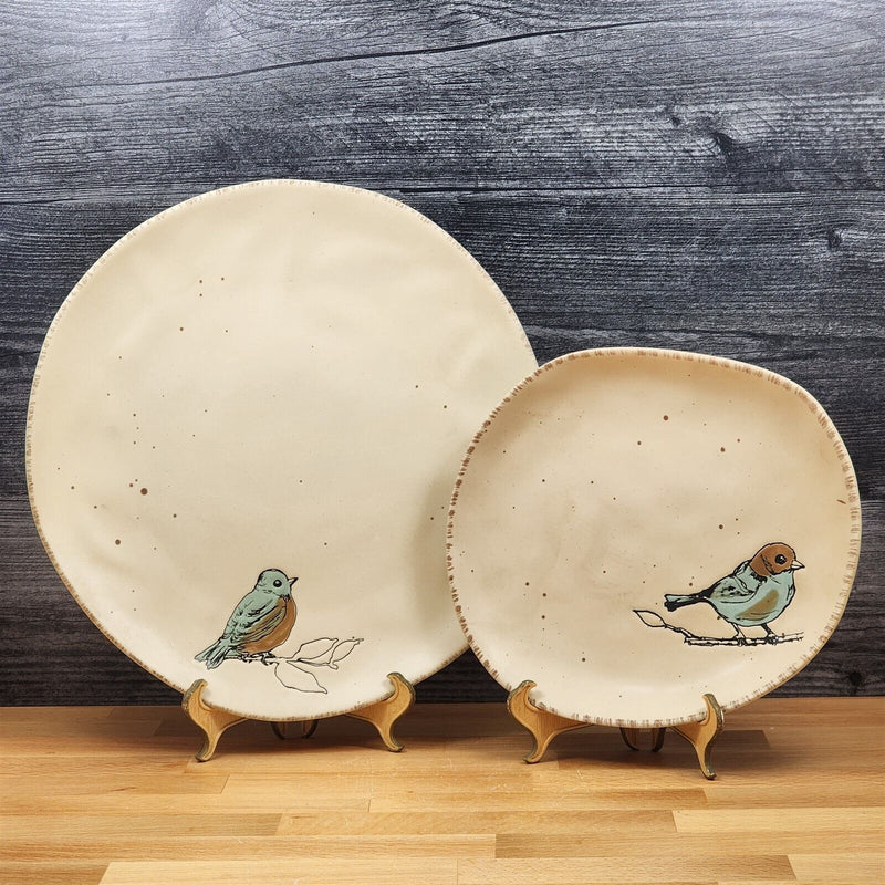 Load image into Gallery viewer, Bird Reactive Set of 2 Plate Dinner and Salad Embossed Decorative by Blue Sky
