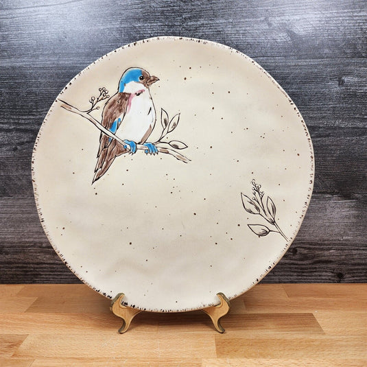 Spring Bird Set of 2 Plate Dinner and Salad Embossed Decorative by Blue Sky