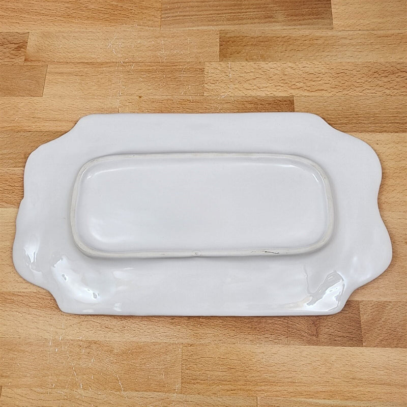 Load image into Gallery viewer, Laguna Coastal White Tray Serving Plate 12" Nautical Sea Horse Platter Blue Sky

