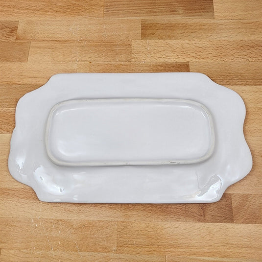 Laguna Coastal White Tray Serving Plate 12" Nautical Sea Horse Platter Blue Sky