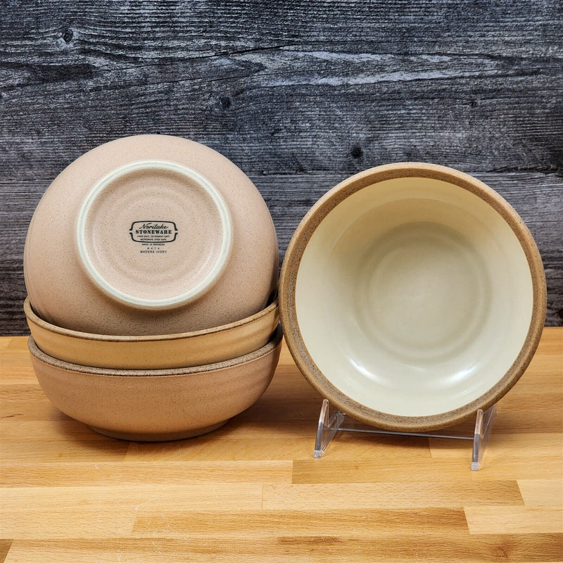 Load image into Gallery viewer, Noritake Madera Ivory Set of 4 Cereal Soup Coupe Bowl 6.5" 16cm 8474 Stoneware

