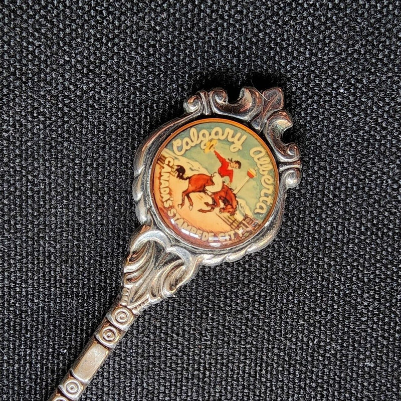 Load image into Gallery viewer, Calgary Alberta Canada Stampede Collector Souvenir Spoon 4 1/2&quot; Silver Plated
