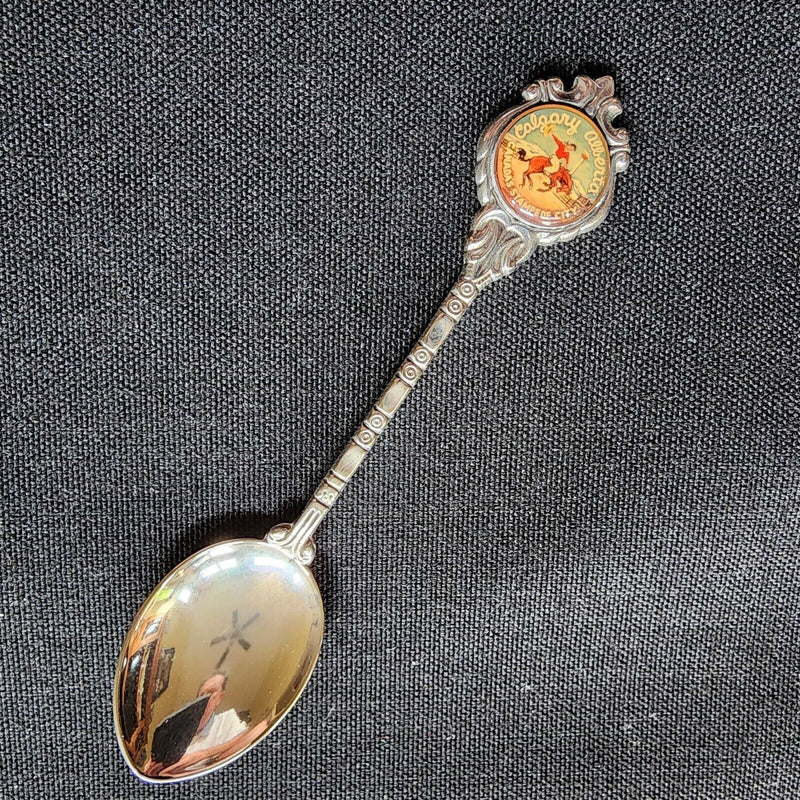 Load image into Gallery viewer, Calgary Alberta Canada Stampede Collector Souvenir Spoon 4 1/2&quot; Silver Plated
