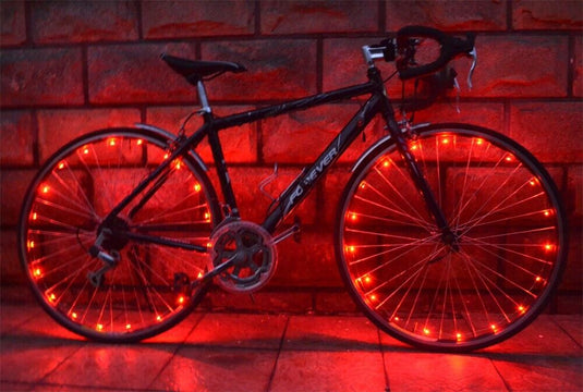 Bicycle Lights For Spokes And Frames Red 20 Super-Bright Led Battery Powered