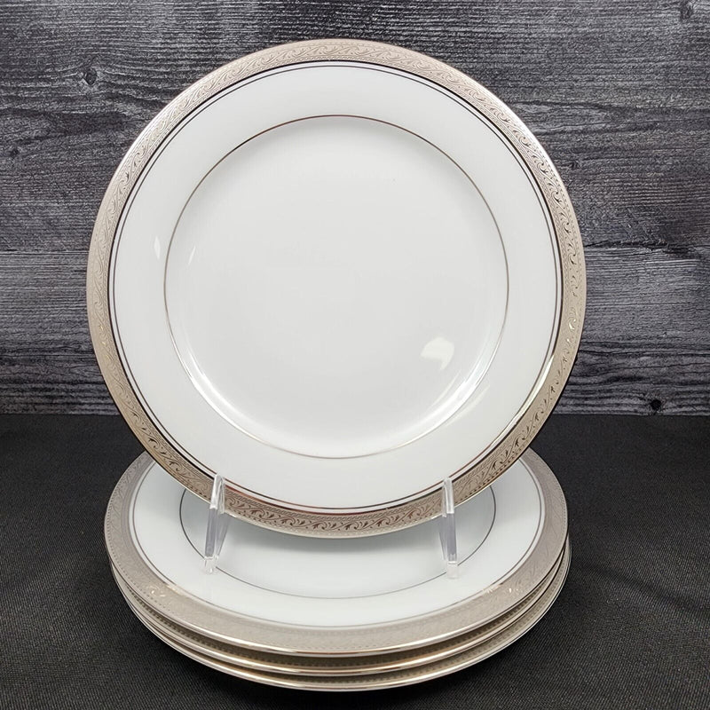 Load image into Gallery viewer, Noritake Legendary Crestwood Platinum Set of 4 Salad Plate 8.5&quot; Plates 4166
