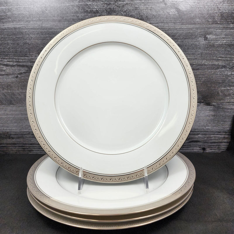 Load image into Gallery viewer, Noritake Legendary Crestwood Platinum Set of 4 Dinner Plate 10.5" Plates 4166

