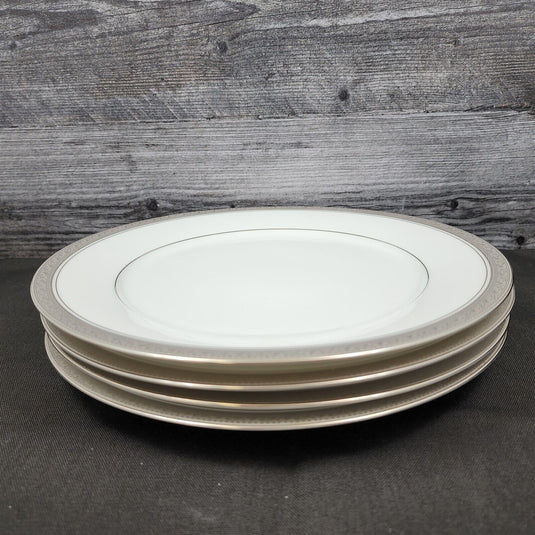 Noritake Legendary Crestwood Platinum Set of 4 Dinner Plate 10.5" Plates 4166