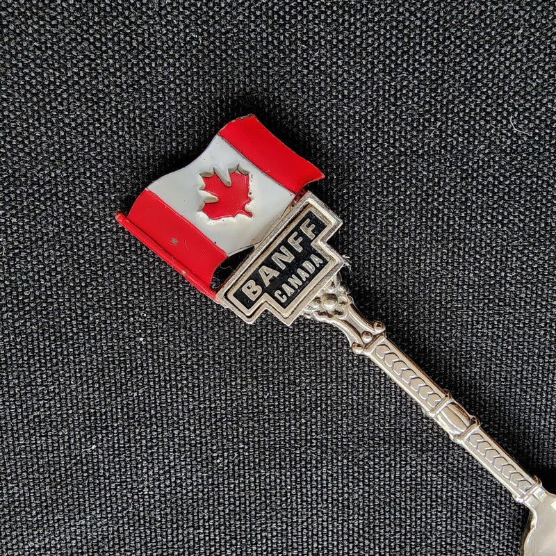 Load image into Gallery viewer, Banff Alberta Canada Flag Collector Souvenir Spoon 4 1/4in Silver Plated Steel
