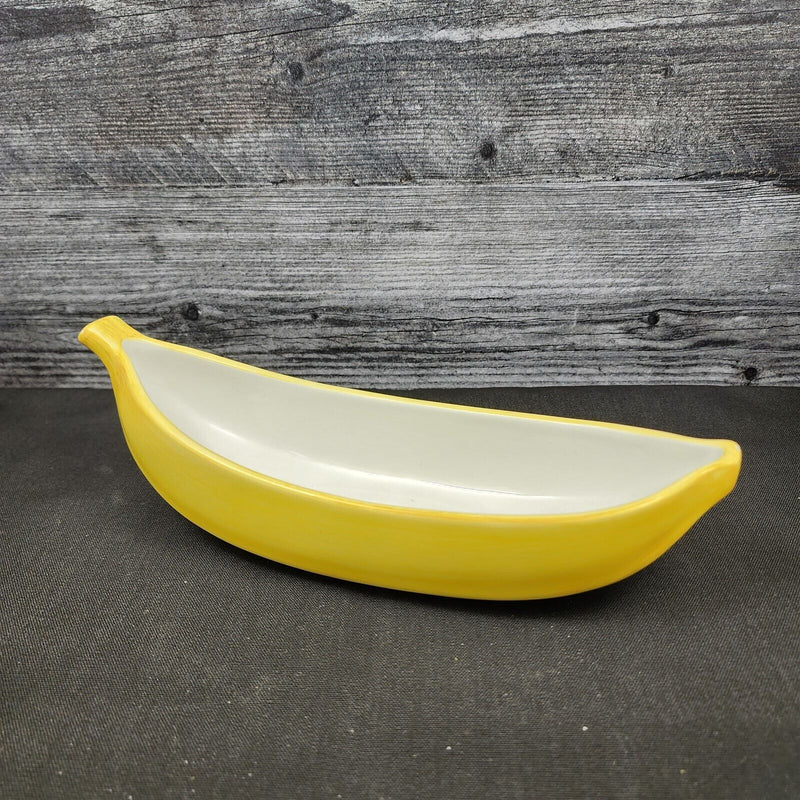 Load image into Gallery viewer, Pottery Barn Go Bananas Yellow Dessert Bowl Set Of 2 Ice Cream Split Boat
