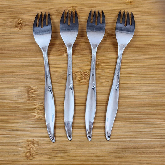 Oneida Kenwood Forever Rose Dinner Fork Set of 4 Community Stainless Flatware 7"