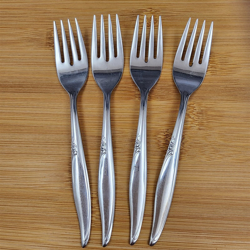 Load image into Gallery viewer, Oneida Kenwood Forever Rose Salad Fork Set of 4 Community Stainless Flatware 6&quot;
