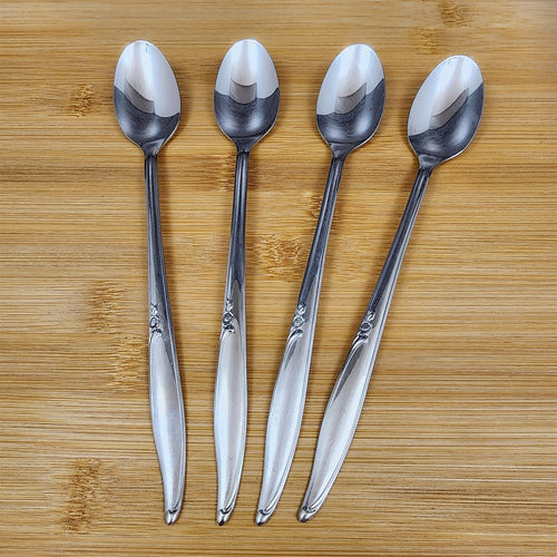 Oneida Kenwood Forever Rose Tea Spoon Set of 4 Community Stainless Flatware 7.5