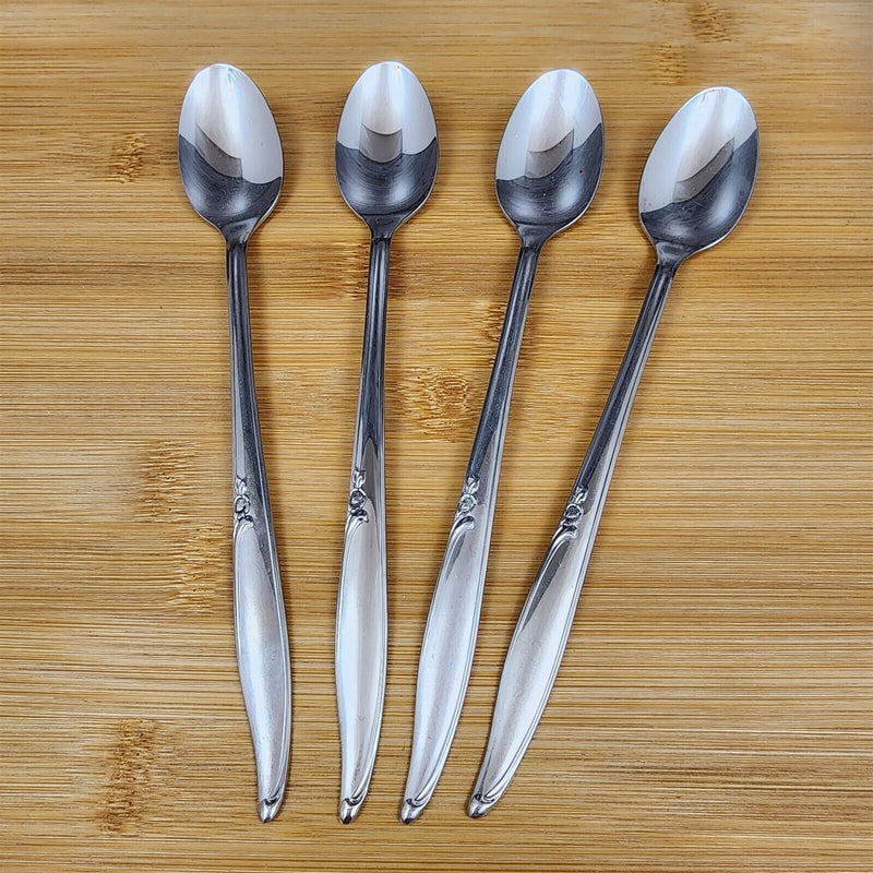 Load image into Gallery viewer, Oneida Kenwood Forever Rose Tea Spoon Set of 4 Community Stainless Flatware 7.5&quot;
