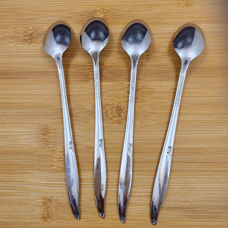 Load image into Gallery viewer, Oneida Kenwood Forever Rose Tea Spoon Set of 4 Community Stainless Flatware 7.5&quot;
