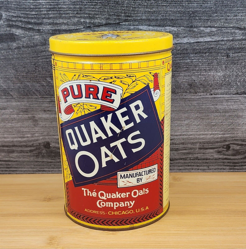Load image into Gallery viewer, Vintage Quaker Oats Tin 1984 Limited Edition Pure Rolled White Oats Company
