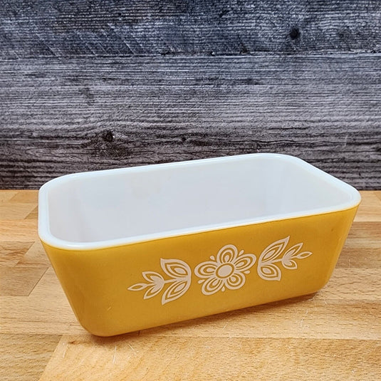 Corning Ware Pyrex Butterfly Gold 1.5Pt Casserole No Lid Round Baking Pan 0502