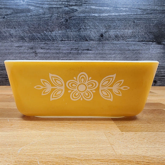 Corning Ware Pyrex Butterfly Gold 1.5Pt Casserole No Lid Round Baking Pan 0502