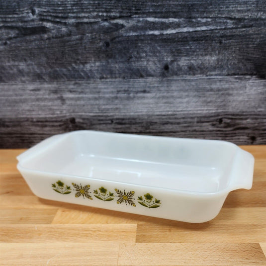 Anchor Hocking Fire King Meadow Green 12in Casserole Oven Baking Pan 432 1.5qt