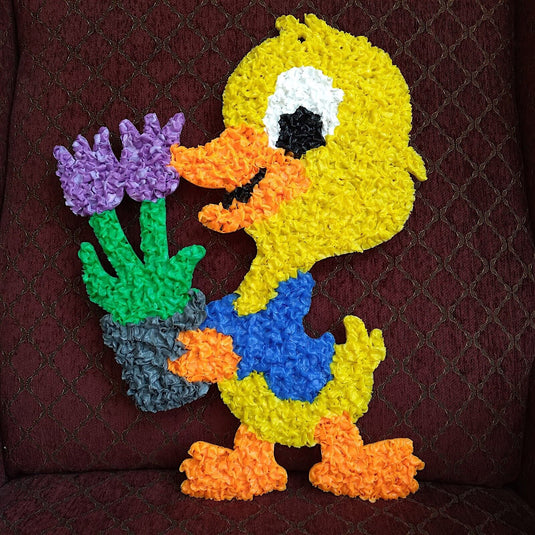 Easter Egg Chick Duck Flowers Tulips Decorations Melted Plastic Popcorn Décor