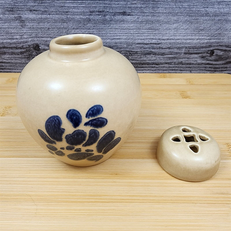 Load image into Gallery viewer, Pfaltzgraff Folk Art Potpourri Jar &amp; Lid Brown Floral Design
