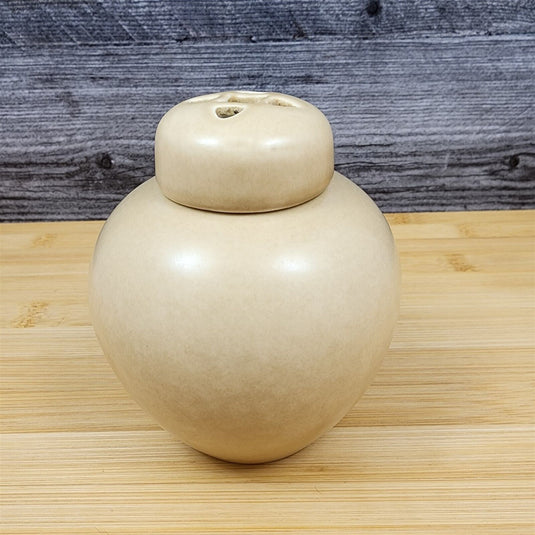 Pfaltzgraff Folk Art Potpourri Jar & Lid Brown Floral Design