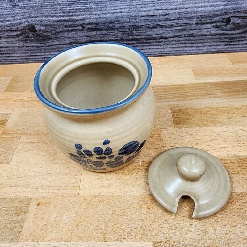 Load image into Gallery viewer, Pfaltzgraff Folk Art Jam Jelly Jar &amp; Lid Brown Floral Design
