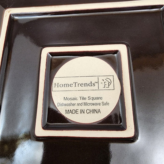 Home Trends Mosaic Tile Set of 3 Square Dinner Plate 11 Inch (27cm) Dinnerware