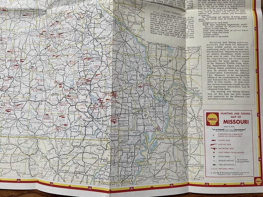 1963 Shell Missouri State Highway Transportation Travel Road Map