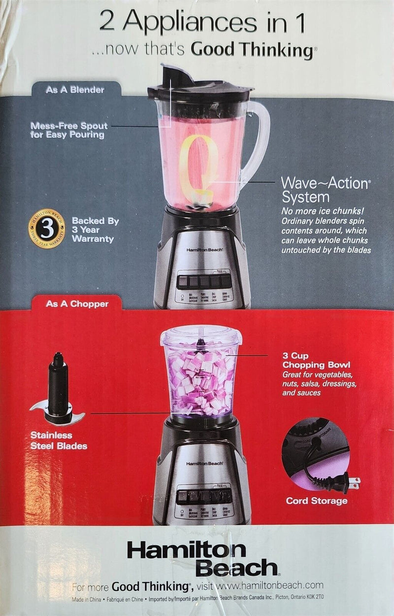 Load image into Gallery viewer, Hamilton Beach Blender Chopper 2 Speen 700 W with Stainless Steel blades 58149
