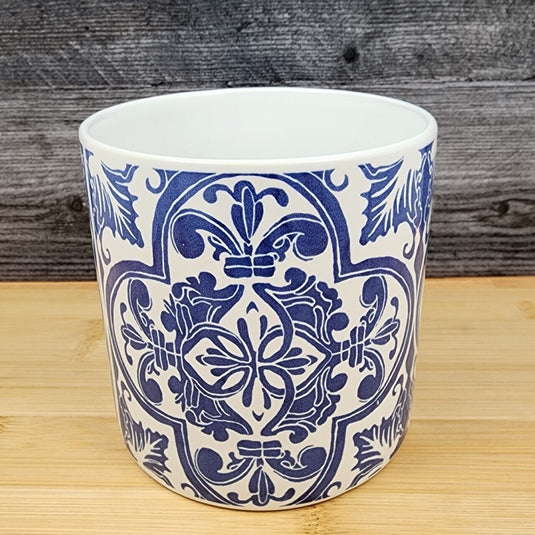 Blue Tile Canister by Blue Sky 5" Embossed Kitchen Home Décor Decorative Jar
