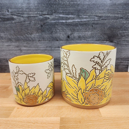 Gilded Sunflower Floral Canister Set by Blue Sky 4