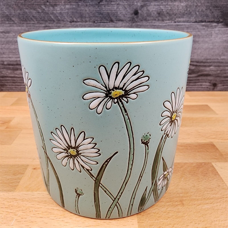 Load image into Gallery viewer, Spring Daisy &amp; Bee Canister Embossed Set by Blue Sky 4&quot; &amp; 5&quot; Kitchen Flower Pot

