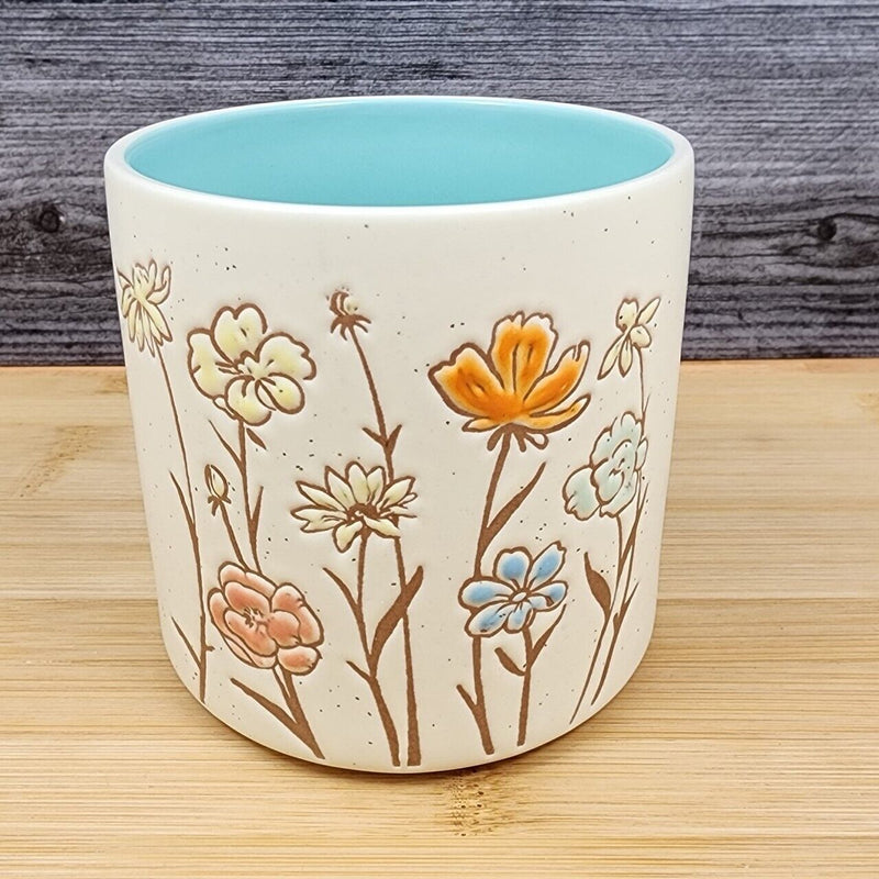 Load image into Gallery viewer, Summer Flower Canister Embossed by Blue Sky 4&quot; Decorative Kitchen Jar Flower Pot
