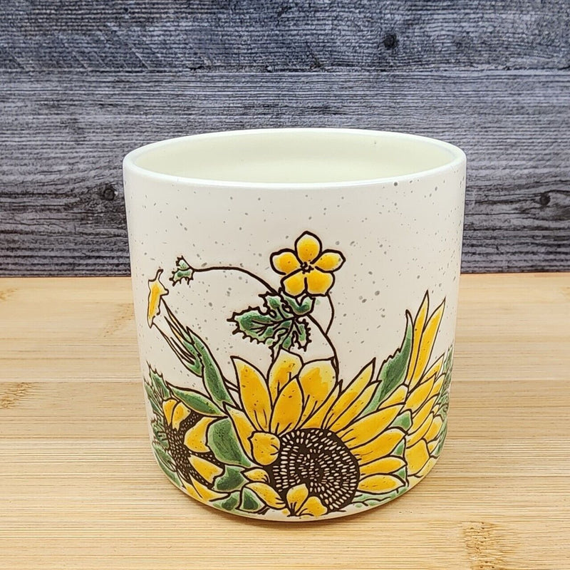 Load image into Gallery viewer, Sunflower Summer Floral Canister Embossed by Blue Sky 4&quot; Kitchen Flower Pot
