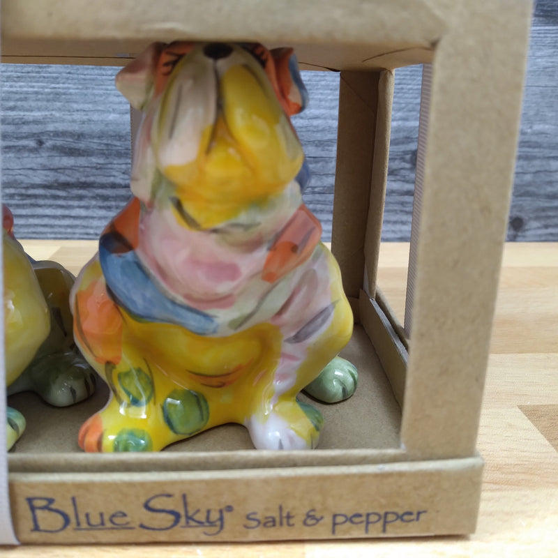 Load image into Gallery viewer, Bull Dog Design Salt Pepper Set Collectible by Blue Sky Clayworks
