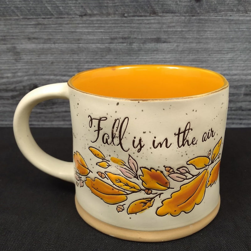 Load image into Gallery viewer, Fall Theme Coffee Mug Autumn Leaves Ceramic Tea Cup 16oz Orange by Blue Sky
