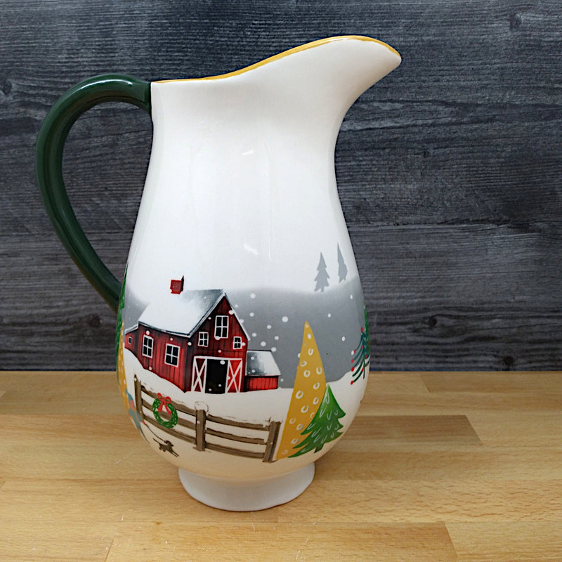 Load image into Gallery viewer, Holiday Christmas Pitcher Hamilton Hill Winter Decorative Home Deco Blue Sky
