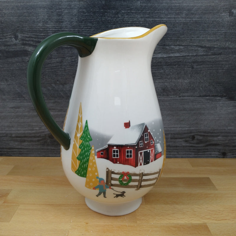 Load image into Gallery viewer, Holiday Christmas Pitcher Hamilton Hill Winter Decorative Home Deco Blue Sky
