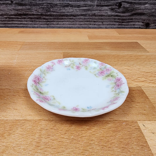 ZSC41 Small Butter Tea Bag Holder Set of 10 Scalloped, Pink Roses White ZS & Co