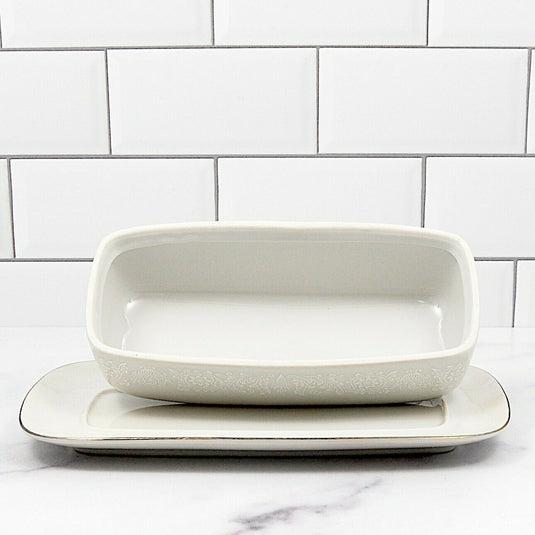 Crown Victoria Lovelace Collection Japan 1/4 lb Covered Butter Dish
