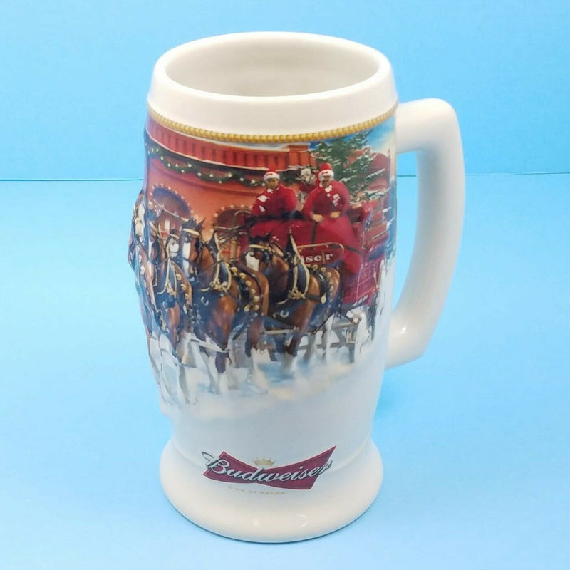 Load image into Gallery viewer, 2006 Budweiser Stein Holiday Mug Sunset at The Stables with Gift Box COA CS670
