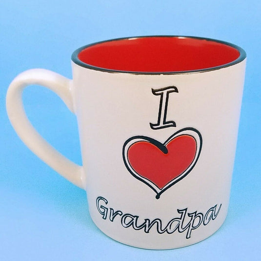 Coffee Mug I Love Grandpa Ceramic Beverage Cup 21oz Spectrum Pen Pencil Holder