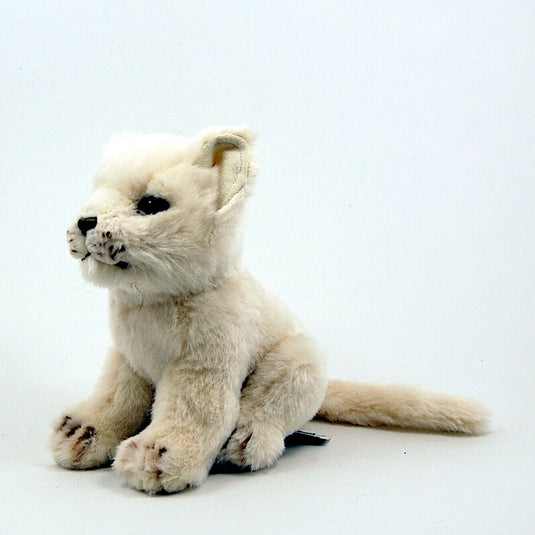 Lion Cub White 6.5" by Hansa True to Life Look Soft Plush Animal Learning Toys