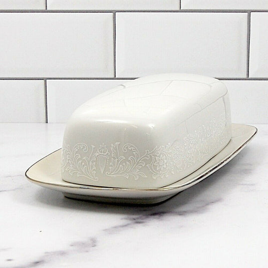 Crown Victoria Lovelace Collection Japan 1/4 lb Covered Butter Dish