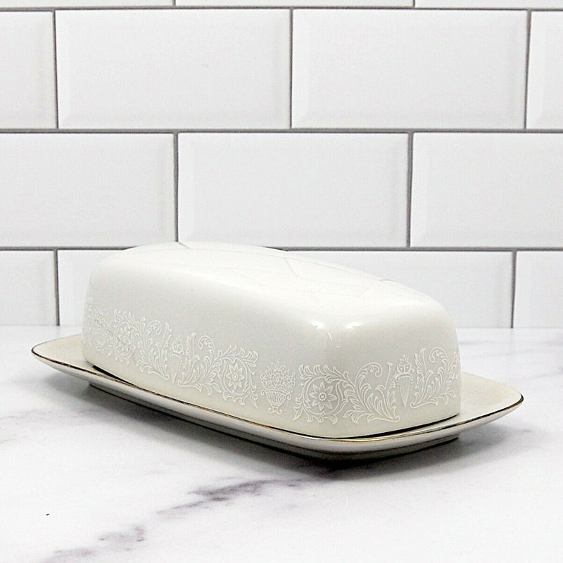 Load image into Gallery viewer, Crown Victoria Lovelace Collection Japan 1/4 lb Covered Butter Dish
