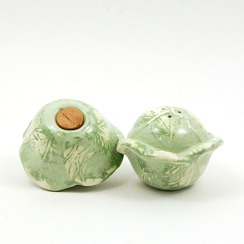 Load image into Gallery viewer, Cabbage Green Vegetable Salt and Pepper Shaker Set Vintage
