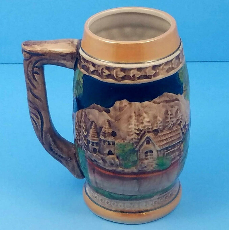 Load image into Gallery viewer, Ceramic German Beer Stein Hand Painted Luster Lustre Ware Made In Japan Vintage
