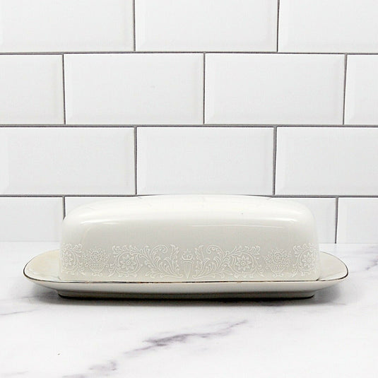 Crown Victoria Lovelace Collection Japan 1/4 lb Covered Butter Dish