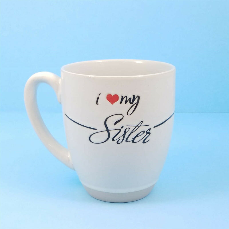 Load image into Gallery viewer, I Love Sister Coffee Cup Mug or Pen Holder White 17oz by Blue Sky 483ml
